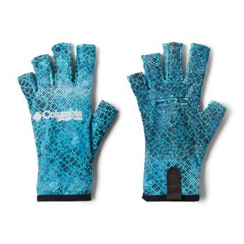 Columbia PFG Terminal Tackle Fishing, Guantes Turquesa Claro Camuflados Para Mujer | 625481-LHW